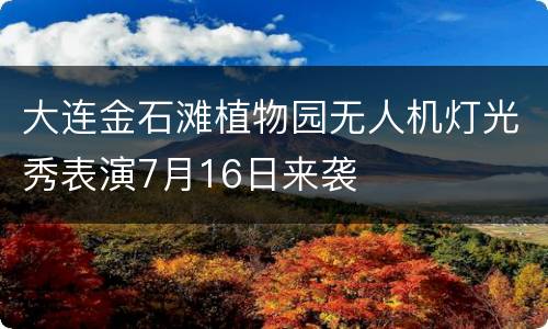 大连金石滩植物园无人机灯光秀表演7月16日来袭