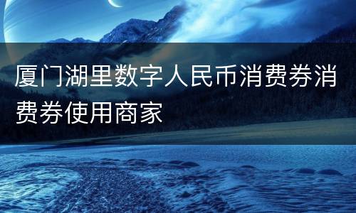 厦门湖里数字人民币消费券消费券使用商家