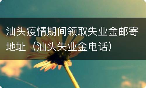 汕头疫情期间领取失业金邮寄地址（汕头失业金电话）