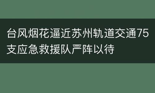 台风烟花逼近苏州轨道交通75支应急救援队严阵以待