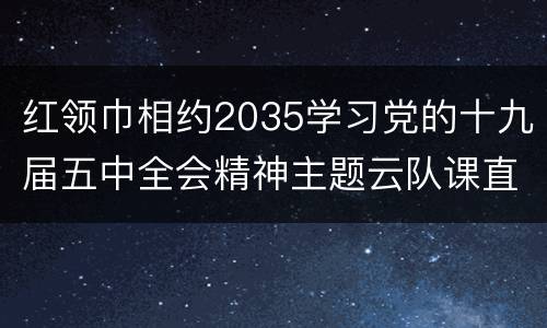 红领巾相约2035学习党的十九届五中全会精神主题云队课直播平台