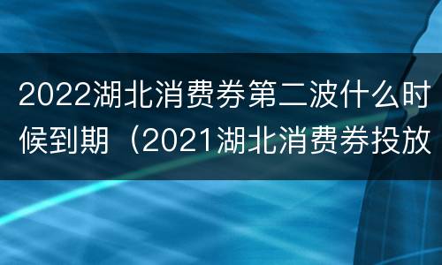 2022湖北消费券第二波什么时候到期（2021湖北消费券投放几亿）