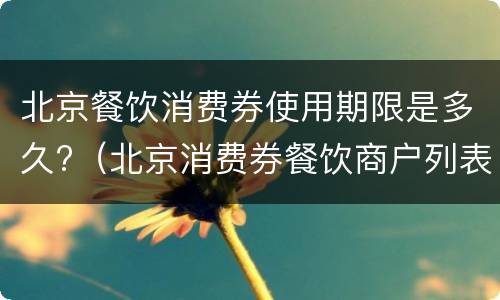 北京餐饮消费券使用期限是多久?（北京消费券餐饮商户列表）