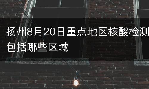扬州8月20日重点地区核酸检测包括哪些区域