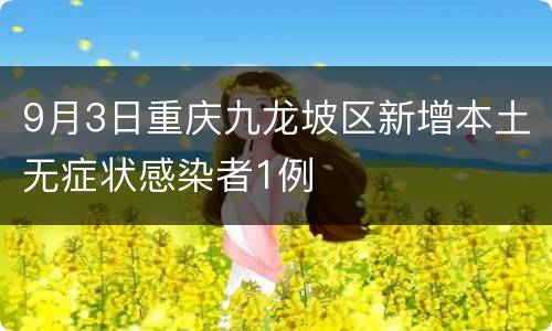 9月3日重庆九龙坡区新增本土无症状感染者1例