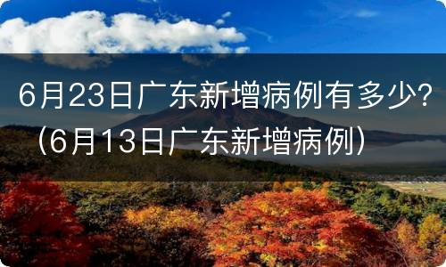 6月23日广东新增病例有多少？（6月13日广东新增病例）
