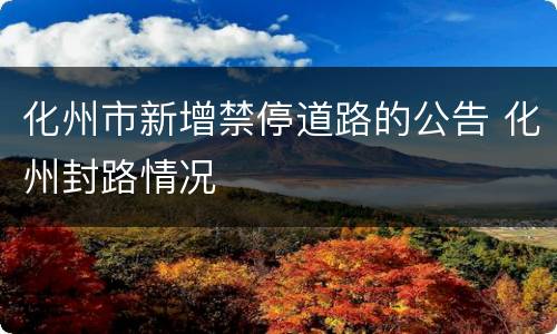 化州市新增禁停道路的公告 化州封路情况