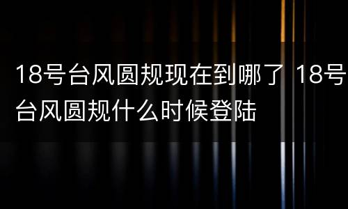 18号台风圆规现在到哪了 18号台风圆规什么时候登陆