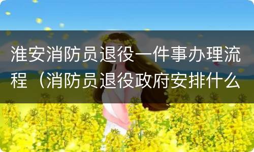 淮安消防员退役一件事办理流程（消防员退役政府安排什么工作）