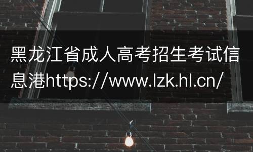 黑龙江省成人高考招生考试信息港https://www.lzk.hl.cn/