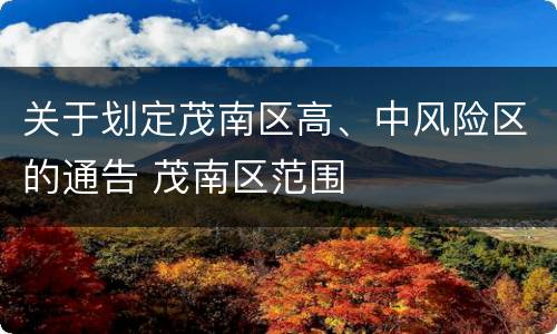 关于划定茂南区高、中风险区的通告 茂南区范围