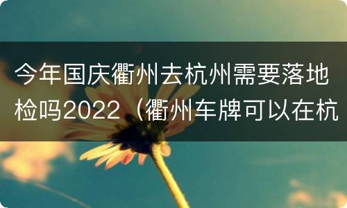 今年国庆衢州去杭州需要落地检吗2022（衢州车牌可以在杭州年检吗）