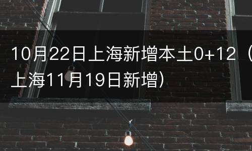 10月22日上海新增本土0+12（上海11月19日新增）