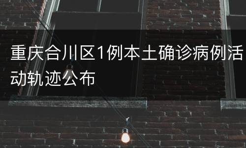 重庆合川区1例本土确诊病例活动轨迹公布