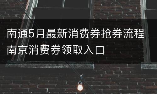 南通5月最新消费券抢券流程 南京消费券领取入口