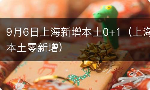 9月6日上海新增本土0+1（上海本土零新增）