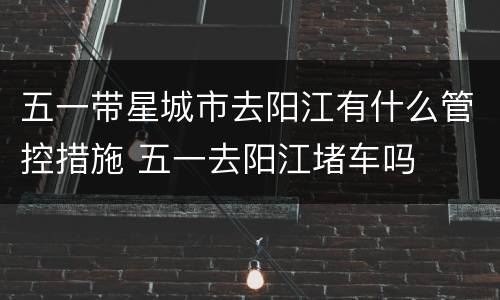 五一带星城市去阳江有什么管控措施 五一去阳江堵车吗