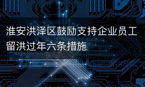 淮安洪泽区鼓励支持企业员工留洪过年六条措施