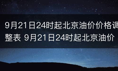 9月21日24时起北京油价价格调整表 9月21日24时起北京油价价格调整表图片