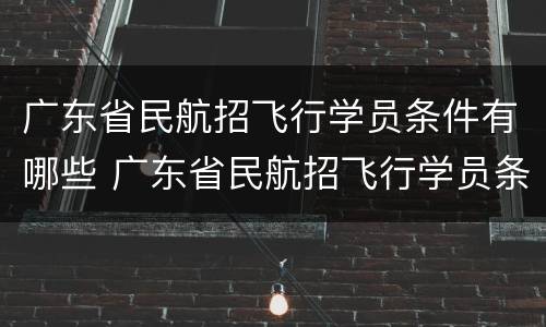 广东省民航招飞行学员条件有哪些 广东省民航招飞行学员条件有哪些专业