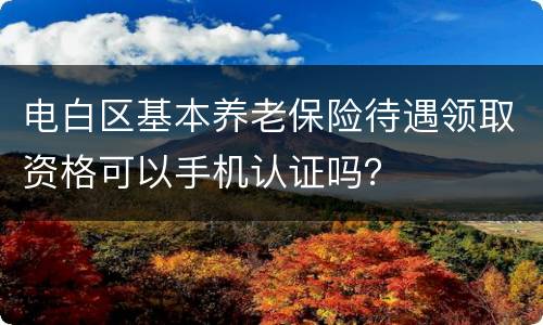 电白区基本养老保险待遇领取资格可以手机认证吗？