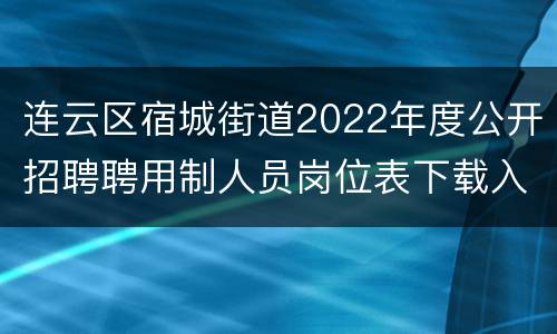 连云区宿城街道2022年度公开招聘聘用制人员岗位表下载入口
