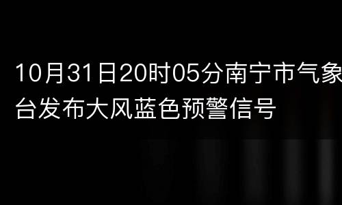 10月31日20时05分南宁市气象台发布大风蓝色预警信号
