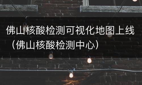 佛山核酸检测可视化地图上线（佛山核酸检测中心）
