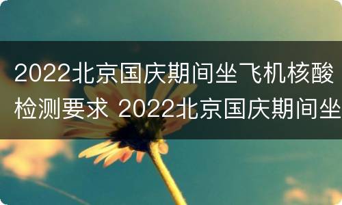 2022北京国庆期间坐飞机核酸检测要求 2022北京国庆期间坐飞机核酸检测要求多少