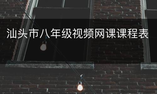 汕头市八年级视频网课课程表