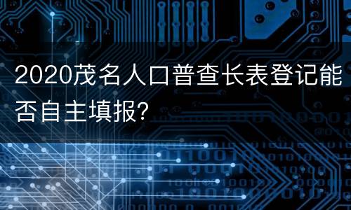 2020茂名人口普查长表登记能否自主填报？