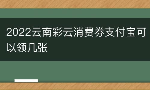 2022云南彩云消费券支付宝可以领几张
