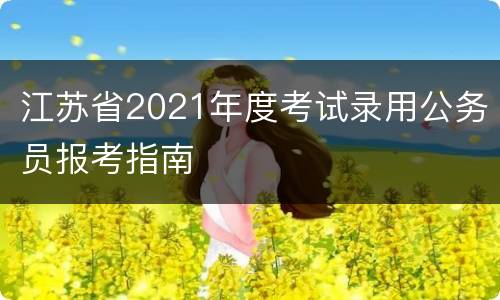 江苏省2021年度考试录用公务员报考指南