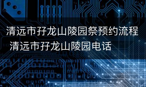 清远市孖龙山陵园祭预约流程 清远市孖龙山陵园电话