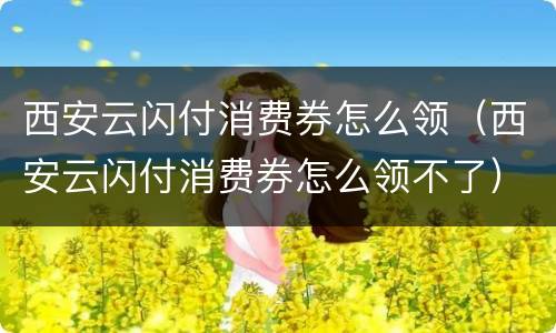 西安云闪付消费券怎么领（西安云闪付消费券怎么领不了）