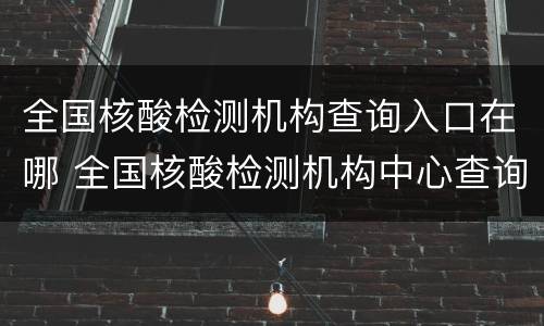 全国核酸检测机构查询入口在哪 全国核酸检测机构中心查询