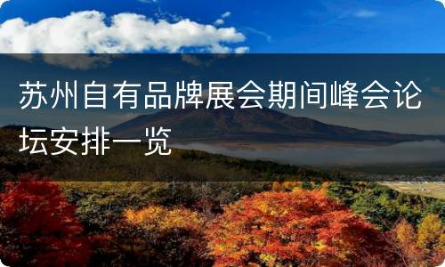 苏州自有品牌展会期间峰会论坛安排一览