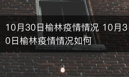 10月30日榆林疫情情况 10月30日榆林疫情情况如何