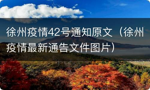 徐州疫情42号通知原文（徐州疫情最新通告文件图片）
