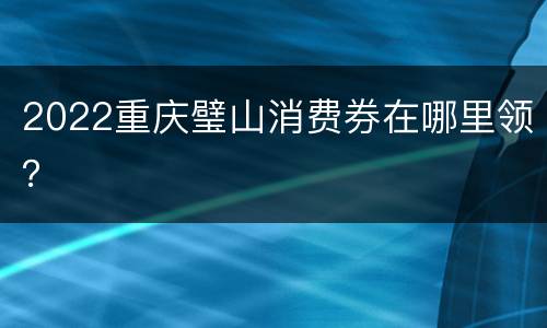2022重庆璧山消费券在哪里领？
