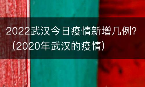 2022武汉今日疫情新增几例？（2020年武汉的疫情）