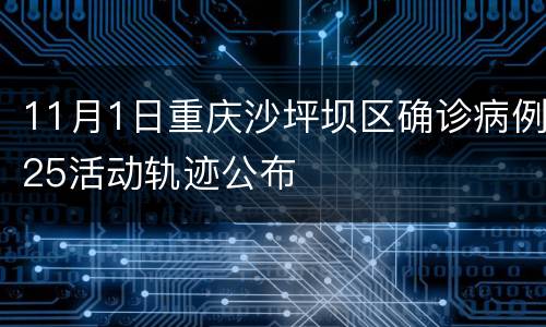 11月1日重庆沙坪坝区确诊病例25活动轨迹公布