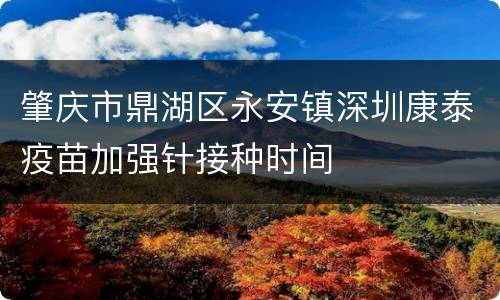 肇庆市鼎湖区永安镇深圳康泰疫苗加强针接种时间