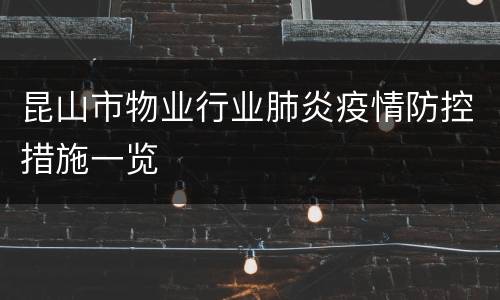 昆山市物业行业肺炎疫情防控措施一览