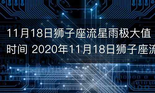 11月18日狮子座流星雨极大值时间 2020年11月18日狮子座流星雨