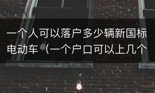 一个人可以落户多少辆新国标电动车（一个户口可以上几个电动车牌）