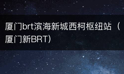厦门brt滨海新城西柯枢纽站（厦门新BRT）