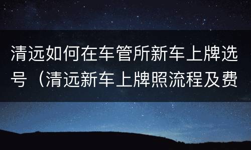 清远如何在车管所新车上牌选号（清远新车上牌照流程及费用）