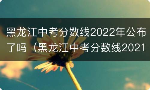 黑龙江中考分数线2022年公布了吗（黑龙江中考分数线2021年公布时间）