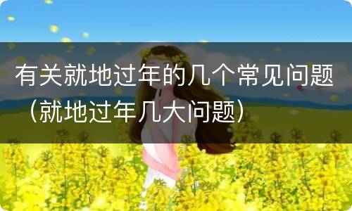 有关就地过年的几个常见问题（就地过年几大问题）